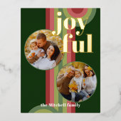 Aangepast Retro Abstract Golven Kunstpatroon Echt  Folie Feestdagen Briefkaart (Voorkant)