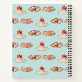 Aangepast retro dessert bakkerij recept kookboek  notitieboek (Achterkant)