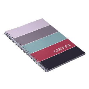 Aangepast Retro Multi Kleur Blok Strepen Kunst Pat Notitieboek