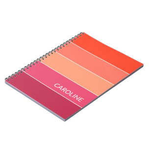 Aangepast Retro Multi Kleur Blok Strepen Kunst Pat Notitieboek