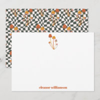 Aangepast Retro Oranje Paddenstoel Schaakbord Douc