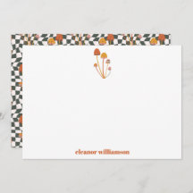 Aangepast Retro Oranje Paddenstoel Schachboard Dou