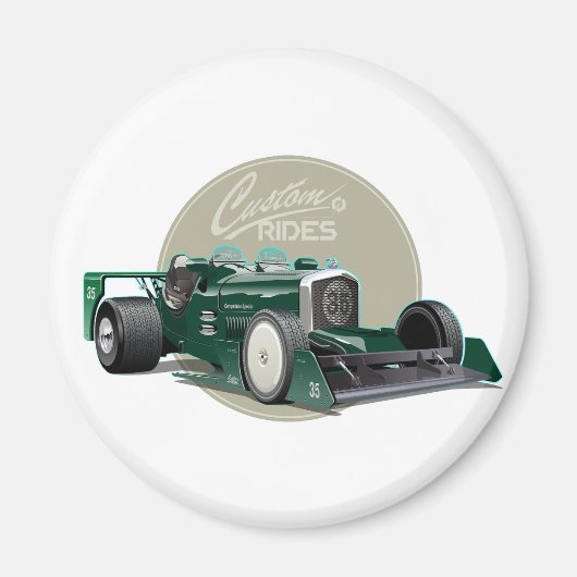 Aangepast retro raceautoconcept magneet (Voorkant)