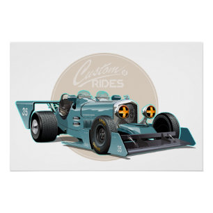 Aangepast retro raceautoconcept perfect poster