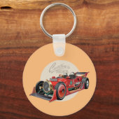Aangepast retro raceautoconcept sleutelhanger (Voorkant)