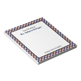 Aangepast Retro Schachbrettpatroon Schoolpsycholoo Notitieblok