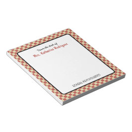 Aangepast Retro Schachbrettpatroon Schoolpsycholoo Notitieblok
