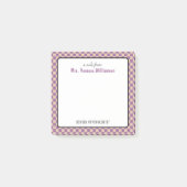Aangepast Retro Schachbrettpatroon Schoolpsycholoo Post-it® Notes (Voorkant)