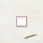 Aangepast Retro Schachbrettpatroon Schoolpsycholoo Post-it® Notes (Op bureau)