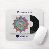 Aangepast retrovinylrecord Psychedelic Hippy Sleev Muismat (Met muis)