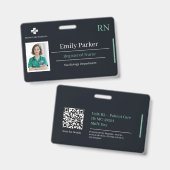 Aangepast RN ID Badge Sjabloon | Verpleegkundige (Voor- en achterkant)