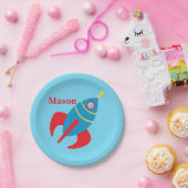 Aangepast Rocketschip Papieren Bordje (Feest)