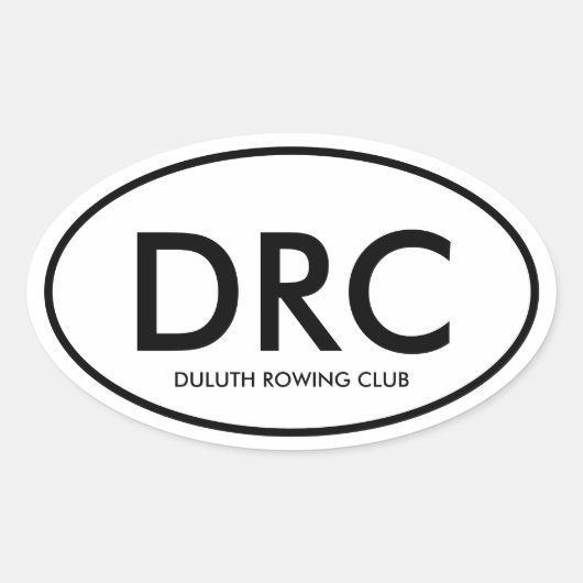 Aangepast Roeiclub Monogram Ovale Sticker (Voorkant)