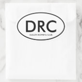 Aangepast Roeiclub Monogram Ovale Sticker (Tas)