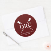 Aangepast Roeiclub Monogram Ronde Sticker (Envelop)