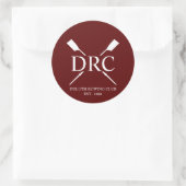 Aangepast Roeiclub Monogram Ronde Sticker (Tas)