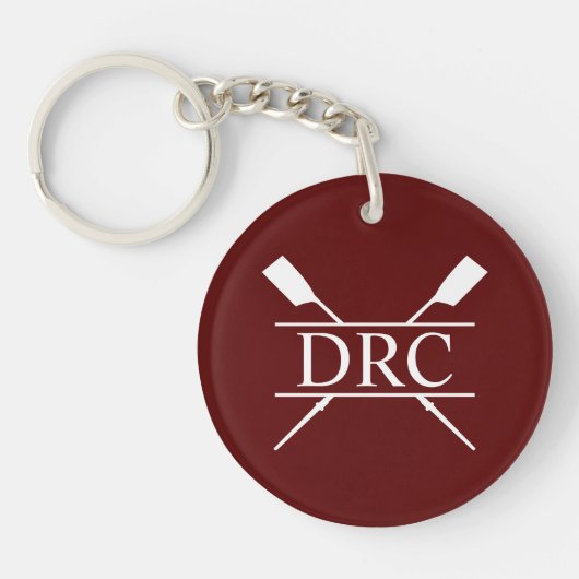 Aangepast Roeiclub Monogram Sleutelhanger (Voorkant)