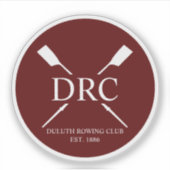 Aangepast Roeiclub Monogram Sticker (Voorkant)
