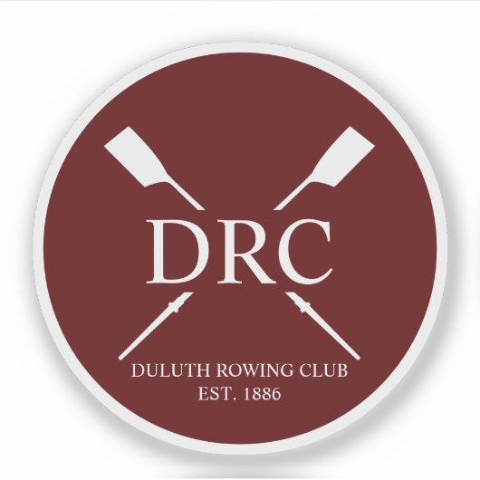Aangepast Roeiclub Monogram Sticker (Voorkant)