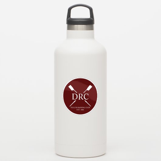 Aangepast Roeiclub Monogram Sticker (Waterfles)