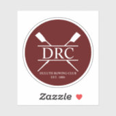 Aangepast Roeiclub Monogram Sticker (Vel)
