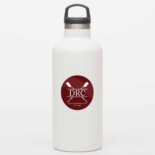 Aangepast Roeiclub Monogram Sticker (Waterfles)