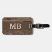 Aangepast, roestbruin, bruin, gekleurd faux Woodgr Bagagelabel (Voorkant horizontaal)