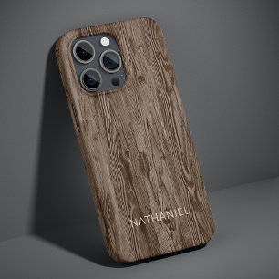 Aangepast, roestbruin, bruin, gekleurd faux Woodgr iPhone 13 Pro Hoesje