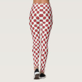Aangepast Romantic rood rozen patroon op wit Leggings (Achterkant)