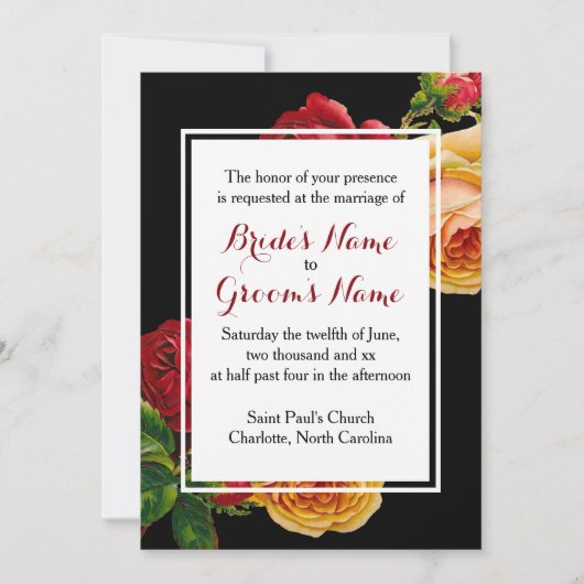 Aangepast Romantisch Bohemian Wedding  Roos Kaart (Voorkant)