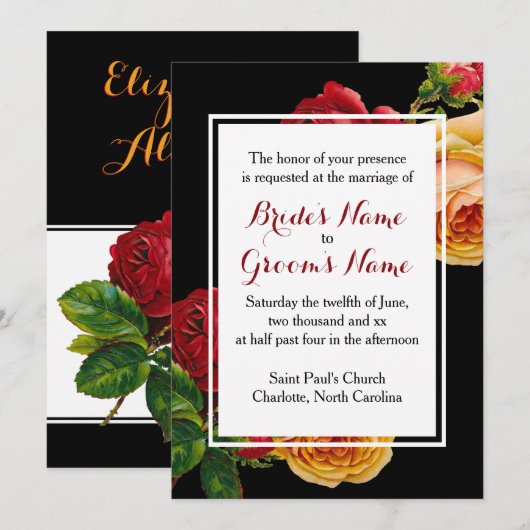 Aangepast Romantisch Bohemian Wedding  Roos Kaart (Voorkant / Achterkant)