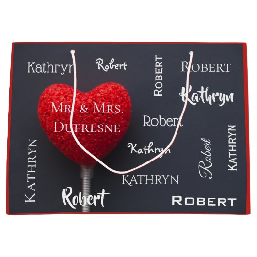 Aangepast Romantisch hart Groot Cadeauzakje (Voorkant)