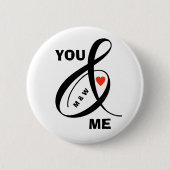 Aangepast Romantisch Initiaal Ronde Button 5,7 Cm (Voorkant)