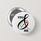 Aangepast Romantisch Initiaal Ronde Button 5,7 Cm (Voorkant /achterkant)