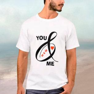 Aangepast Romantisch Initiaal T-shirt