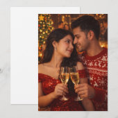 "Aangepast romantisch kerstfoto van koppel Kerstmi Feestdagenkaart (Voorkant / Achterkant)