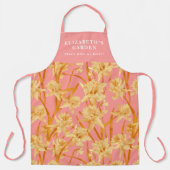 Aangepast Romantisch Waterverf Daffodil Patroon Schort (Voorkant)