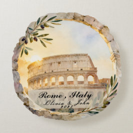 Aangepast Rome-huwelijksreis- of vakantieaandenken Rond Kussen