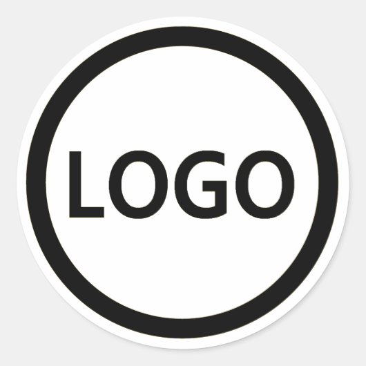 Aangepast Rond Cirkel Zakelijk Logo Minimalistisch Ronde Sticker (Voorkant)