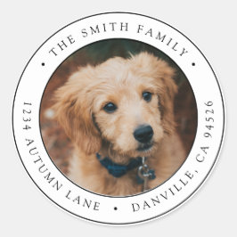 Aangepast Rond Foto Retouradreslabel Ronde Sticker