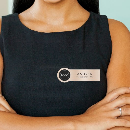 Aangepast rondbedrijf voor Logo Peach Pastel Metal Naamplaatje