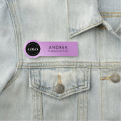 Aangepast Ronde Logo Paarse roze gradiënt Naamplaatje (In situ)