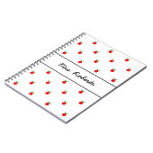 Aangepast rood appelblad voor schoolleraar notitieboek (Linkerzijde)