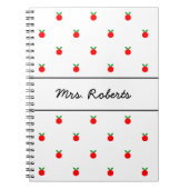 Aangepast rood appelblad voor schoolleraar notitieboek (Voorkant)