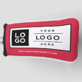 Aangepast rood bedrijfsmerk met Logo Golfheadcover (Voorkant)