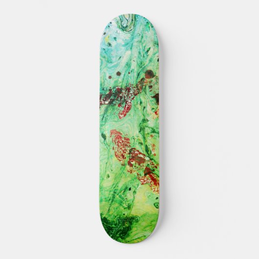 Aangepast rood Blauw Geel Groen Modern Abstract Persoonlijk Skateboard (Voorkant)