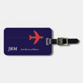 aangepast rood/blauw reisvliegtuig bagagelabel (Voorkant horizontaal)