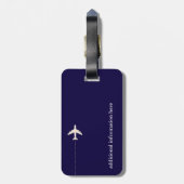 aangepast rood/blauw reisvliegtuig bagagelabel (Achterkant verticaal)