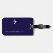 aangepast rood/blauw reisvliegtuig bagagelabel (Achterkant horizontaal)