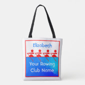 Aangepast rood-blauw vrouwendrukteam tote bag (Achterkant)